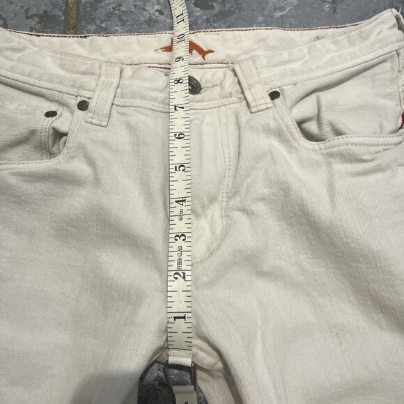 Tommy Bahama Mens 30x32‎ Bleached Sand Weft Side Keys Vintage Slim Jeans Cream - Picture 11 of 14